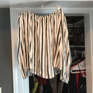 Off the shoulder long sleeve flowy blouse